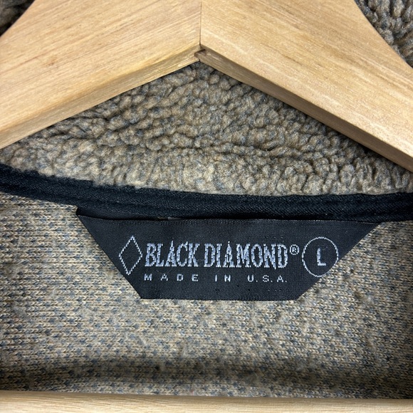 BLACK DIAMOND Vintage 90s Fleece‎ Jacket Size Large Forrest Moose Print Neutral - Picture 4 of 4